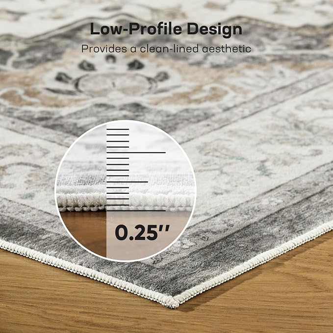 Marsail 8x10 Washable Area Rug, Soft & Slip-Resistant Large Area Rug - Image 7