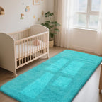 Teal Blue Rug Fluffy Rugs, 2x4 Teal Area Rugs - Image 2