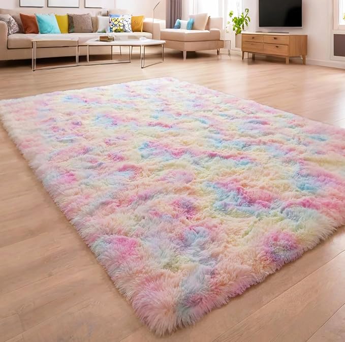 Beglad Fluffy Area Rugs 4x6 Feet, Modern Minimalist Style Shag Rugs, Non-Slip - Image 2
