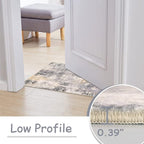 Lahome Modern Abstract Gray Bathroom Runner Rug, 2x4.3 Washable Laundry Room - Image 4