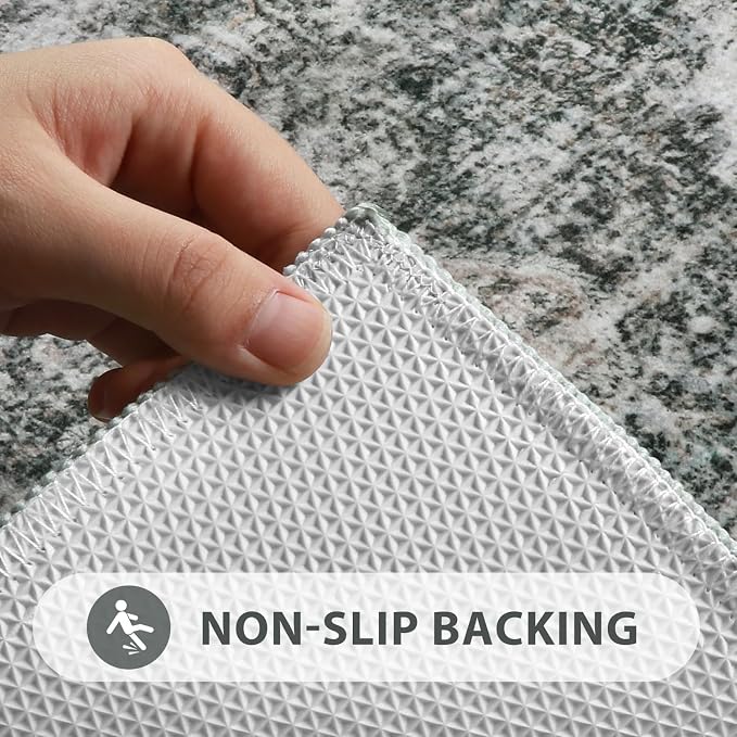 Uphome Brown Bathroom Rugs, Distressed Farmhouse Boho Bath Mat, Non Slip - Image 3