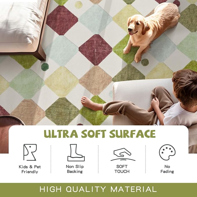 jinchan Macy Area Rug 2x3 Kids Entryway Washable Indoor Doormat Small Soft Non - Image 3
