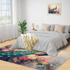 Peacock Peony Rug 8x10-8x10 Rug, Classic Peacock Peony Area Rugs - Image 4