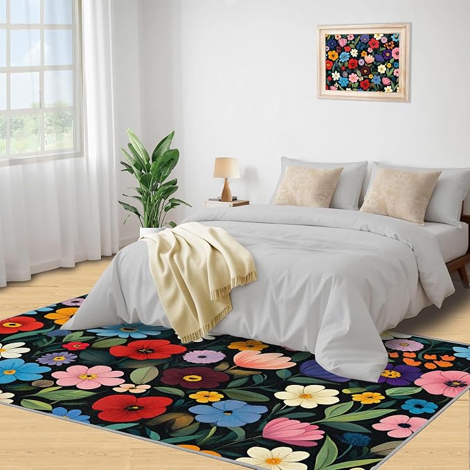 Boho Flowers Rugs for Bedroom - Image 4