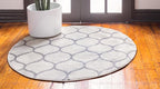 Rugs.com Lattice Frieze Collection Rug – 8' Round Ivory Medium Rug Perfect - Image 3