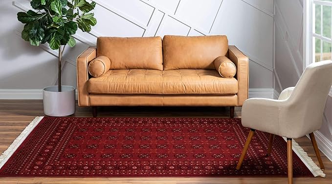 Unique Loom Tekke Collection Over-Dyed Saturated Traditional Torkaman Area Rug - Image 3