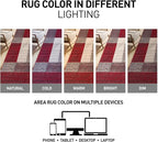 Rugshop Red Modern Geometric Boxes Non-Slip Area Rug Non-Shedding - Image 5