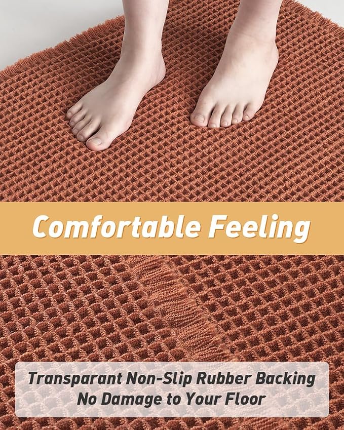 AMOAMI Upgraded Waffle Bath Mat, Super Absorbent Non Slip Bath Mats - Image 4