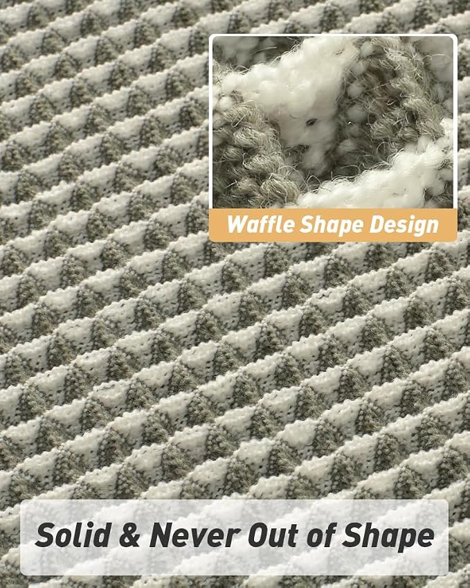 AMOAMI Upgraded Waffle Runner Rug Super Absorbent Non Slip Bath Mats - Image 5