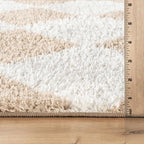 Rugshop Diamond Wave Shag Runner Rug Beige 2' 3" x 8' Perfect - Image 3