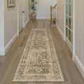 3x10 Washable Runner Rug for Kitchen Hallway Brown Vintage Non-Slip Low Pile by WondRg