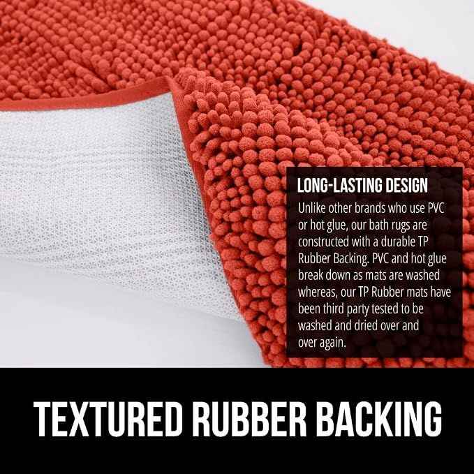 GORILLA GRIP Bath Rug Mat 30x20, Thick Soft Absorbent Chenille, Quick Dry - Image 5