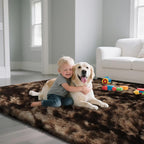 Fluffy Rug Shaggy Area Rug, Mottling Brown 9x12 Area Rugs - Image 5
