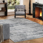Area Rug 4x6 Washable Rug Grey for Living Room, Dining Room, Large Carpets by Unknown
