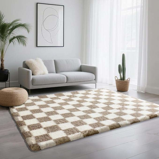 4x6 Area Rugs for Living Room Bedroom, Soft Fluffy Shaggy Bedside Rug, Indoor - Image 2