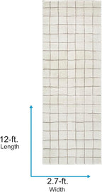 Livabliss x Our PNW Home Cascade Minimalist Grid Area Rug, Grid Ivory/Taupe - Image 2