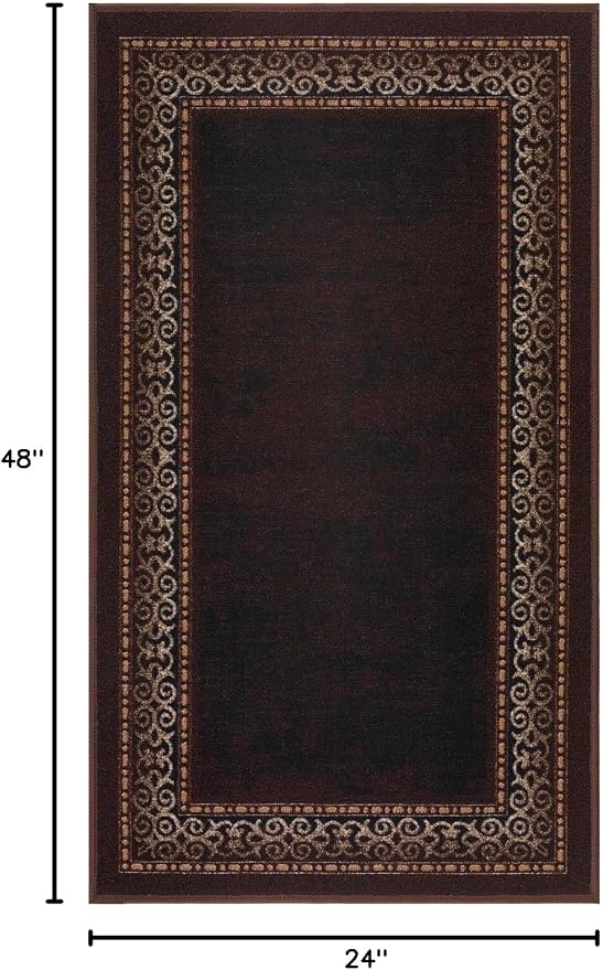 Antep Rugs Alfombras Bordered Modern 2x4 Non-Slip Low Pile Rubber Backing - Image 2