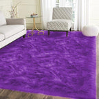 Latepis Purple Sheepskin Large 5x7 Area Rugs by Latepis