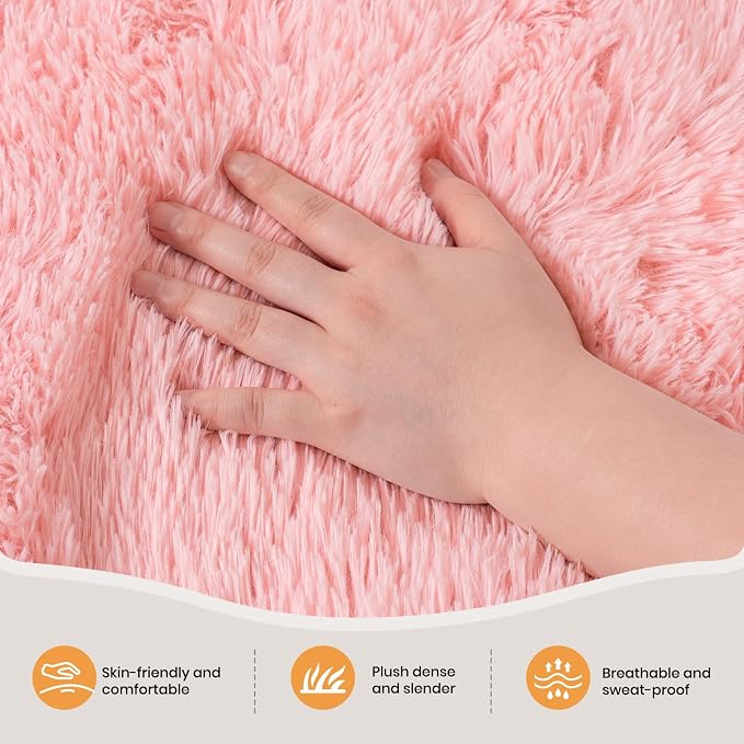 Zentavio Pink Rugs for Girls Room 8x10 Large Area Rugs for Living Room Cute - Image 2