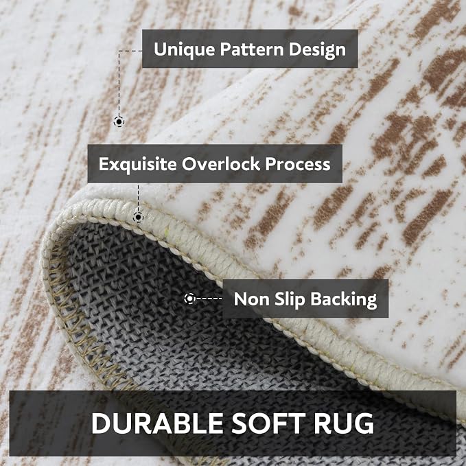 9x12 Area Rugs for Living Room Machine Washable Rug Distressed Indoor Carpet - Image 5