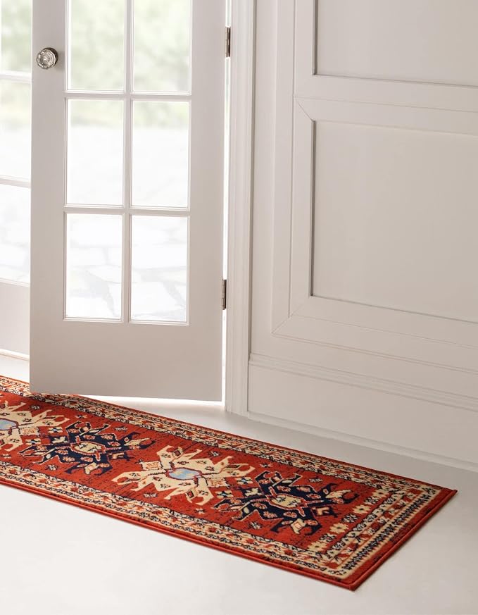 Unique Loom Taftan Collection Border Geometric Tribal Inspired Design Area Rug - Image 4
