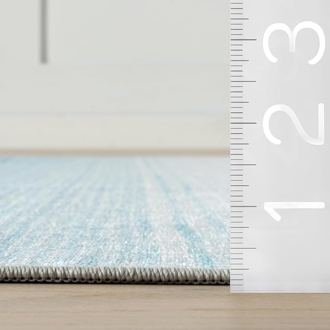 Dash & Albert Pandora Blue Machine Washable Rug, 6 X 9 Feet - Image 3