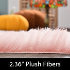 Latepis Pink Runner Faux Sheepskin Fur Rugs 2X5 Fluffy Rug - Image 2