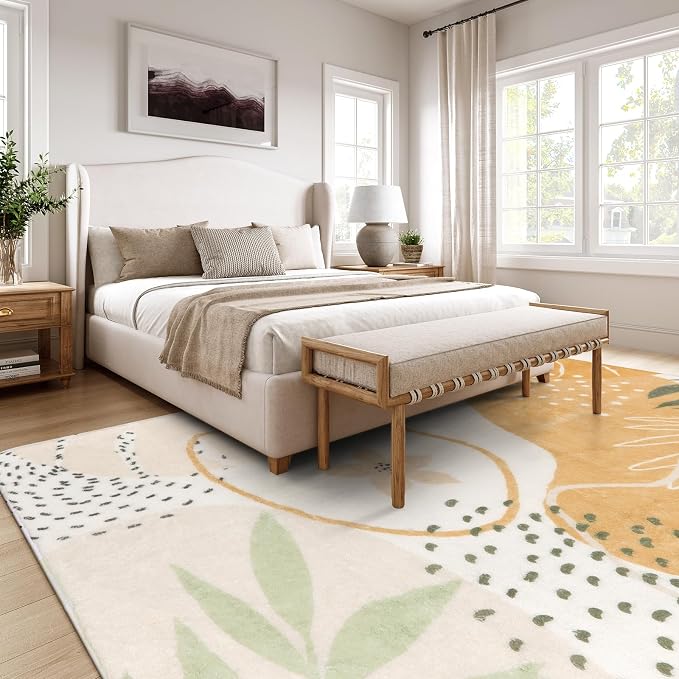 Lahome Boho Washable Rug 6x9 Living Room Carpet Non-Slip Ultra-Thin Large Rug - Image 6