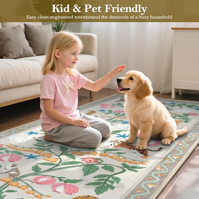Collive 2x3 Rugs for Entryway, Small Washable Jungle Animal Door Mat Indoor - Image 7
