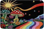 Erosebridal Trippy Mushroom Bathroom Rugs Groovy Floral Mats Rainbow Striped by Erosebridal