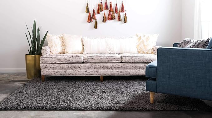 Unique Loom Solid Shag Collection Area Rug - Image 3