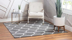 Rugs.com Lattice Frieze Collection Rug – 6' Square Dark Gray Medium Rug Perfect - Image 2