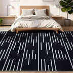 YIHOUSE Abstract Washable Rug 8x10, Ultra Thin Non Slip Black Rugs - Image 8