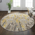 vivorug Round Rug 5ft Abstract Round Area Rug Non-Slip Indoor Carpet by vivorug