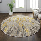 vivorug Round Rug 5ft Abstract Round Area Rug Non-Slip Indoor Carpet by vivorug