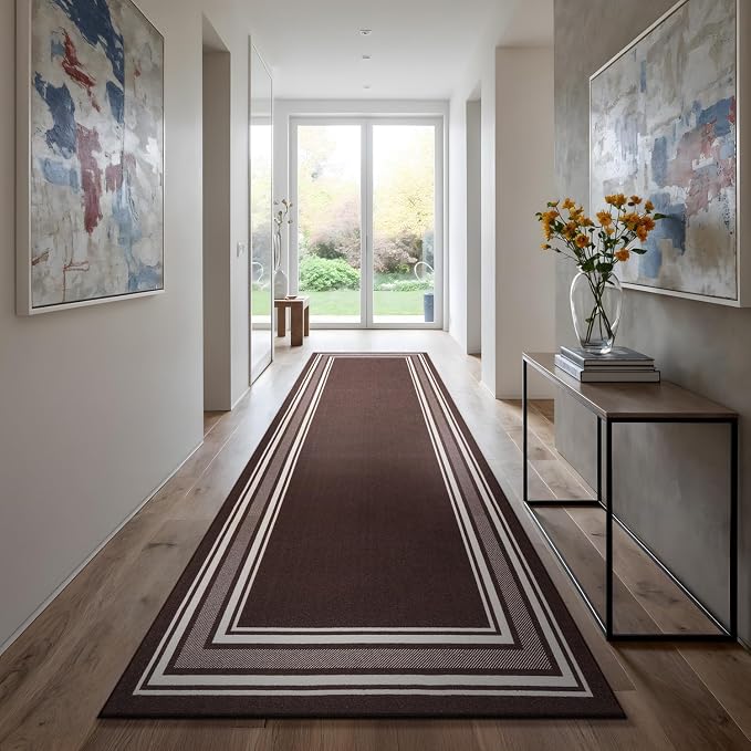 Beverly Rug Non Slip Area Rugs 2x7 Modern Bordered Non Skid Rubber Backing Soft - Image 4