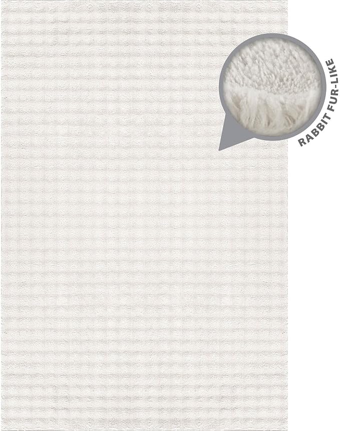 CAMILSON Modern White Non Slip Door Mat Rug 2x3 Ultra Soft High Pile Entryway - Image 8