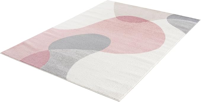 Abani Rugs Cream and Pink 6 ft. X 9 ft. Contemporary mid-Century Rug - Image 9