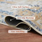 jinchan Kelda Runner Rug 2x10 Hallway Rug Washable Runner Vintage Mat Retro - Image 2