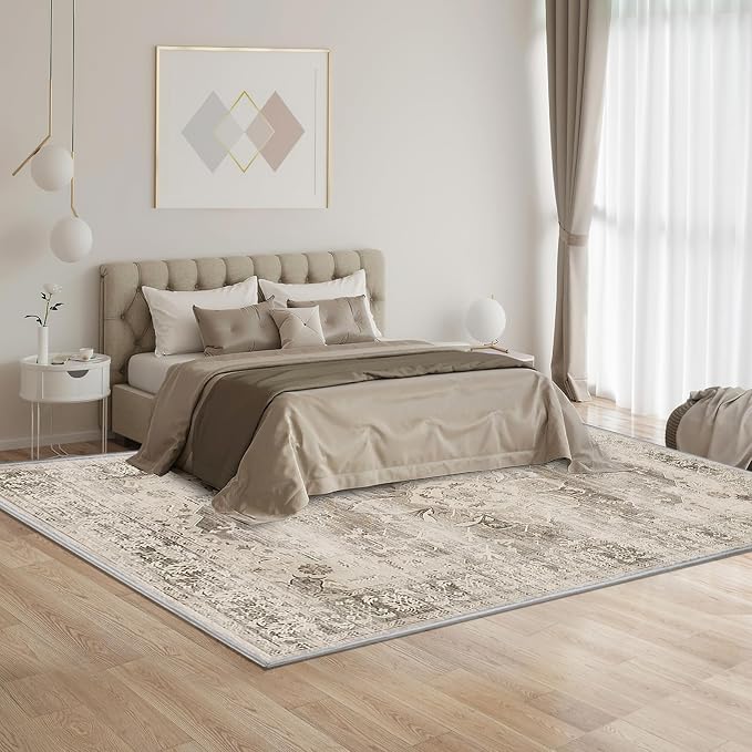 Washable Area Rugs for Living Room 4’x6’ Non Slip Low Pile Area Rugs for - Image 7