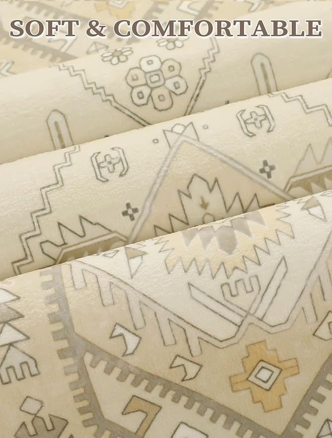 SERISSA Boho Washable Runner Rug, 2x5 Non-Slip Kitchen Runner Rug Vintage Beige - Image 5