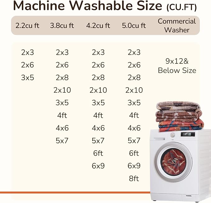 Area Rug 4x6 Rug Machine Washable Non-Slip Low Pile Print Pattern Western Rug - Image 5