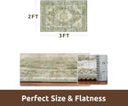 AMOAMI-2X3 Small Rug-Washable Rugs Entryway Mat Indoor-Soft Vintage Non Slip - Image 2