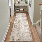 3x12 Washable Runner Rug Brown Grey Abstract Hallway Kitchen Throw Rug Neutral - Image 5