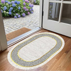 Off White Black Gold Indoor Rugs Modern Minimalist Abstract Geometric Pattern - Image 4