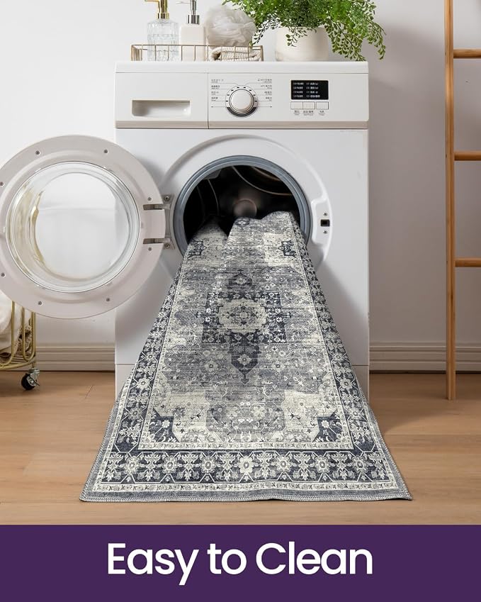 DEXI Hallway Runner Rug 3x7, Distressed Non Slip Runners Carpet, Boho Vintage - Image 9