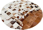 Handmade Pure Cowhide Round Leather Rug - Image 5