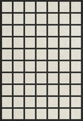 Handmade Wool Area Rug & Runner | Modern Grid Pattern Carpet by Unknown