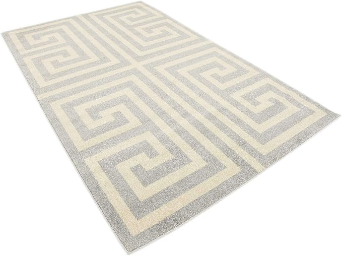 Unique Loom Athens Collection Classic Geometric Modern Border Design Area Rug - Image 4
