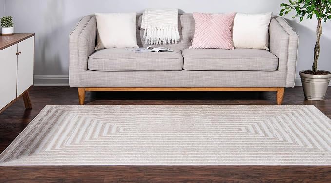 Unique Loom Sabrina Soto Outdoor Collection Geometric, Carved Area Rug - Image 3